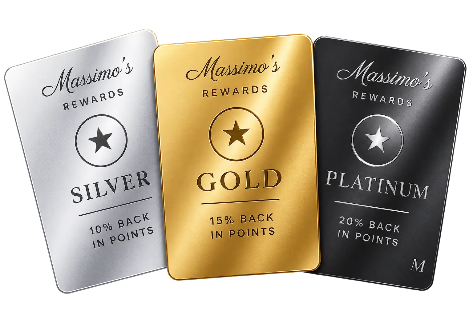 Three specialty coffee bags in kraft packaging with Massimo's branding